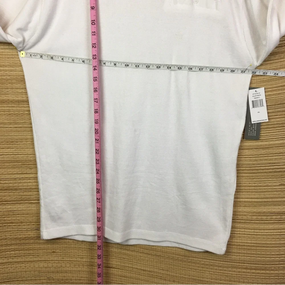 NWT Jordan Craig Cotton Blend V-neck Knit Pullover  Thermal Shirt White Sz 2XL